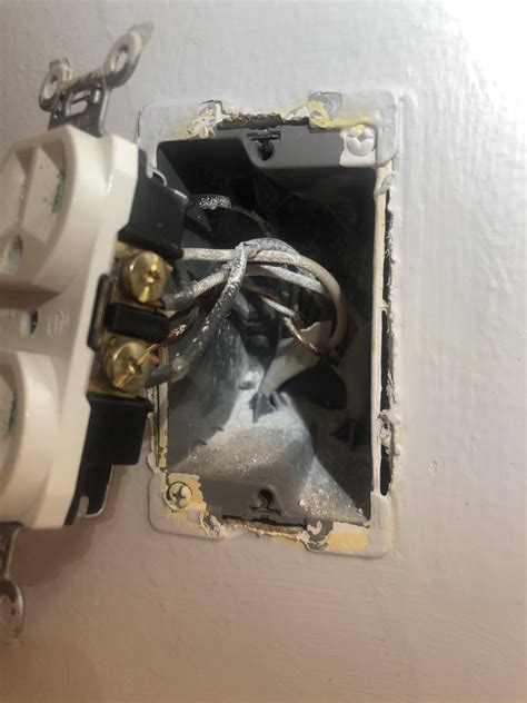 stripped electrical outlet box|broken outlet box screw.